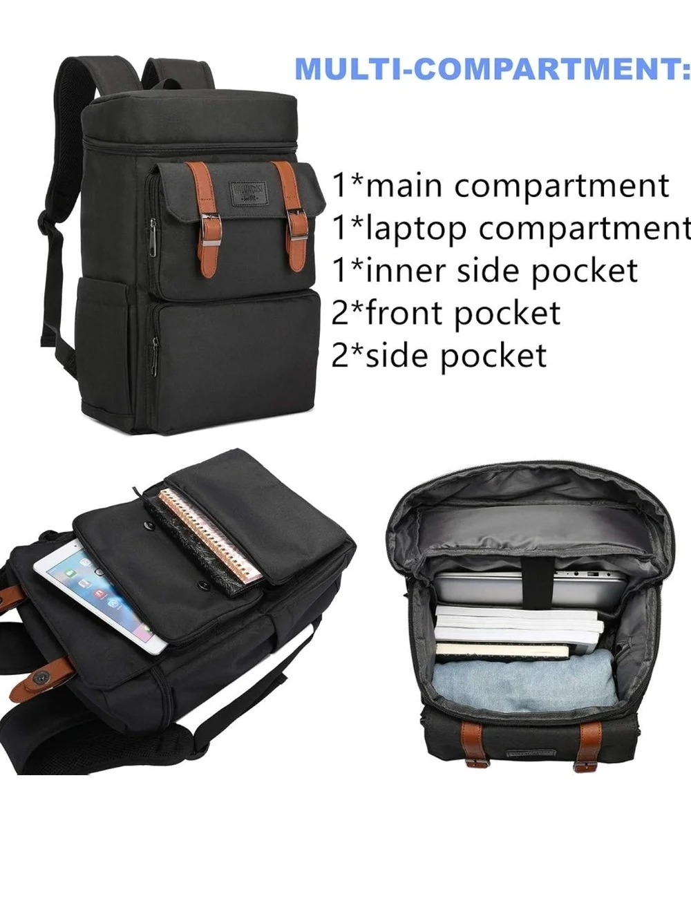 Black & Brown  Travel Backpack